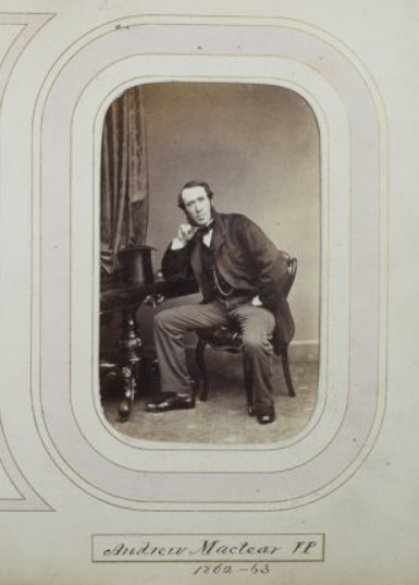 Andrew Mactear, Vice President of the Glasgow Photographic Association. Seated portrait photograph