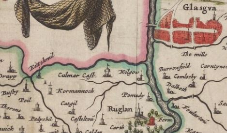 Joan Blaeu. Clydesdale, Atlas of Scotland.1654